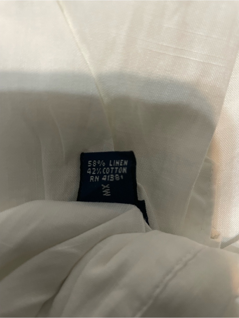 Ralph Lauren White Classic linen plus cotton Button-Down Polo Shirt 5xl - Picture 5 of 5
